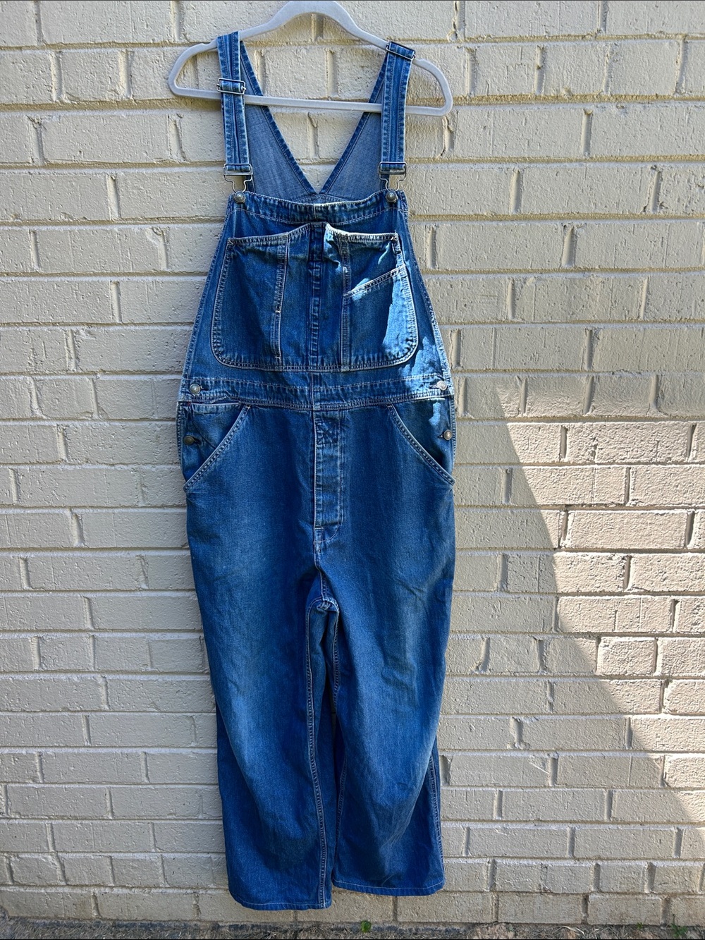 Vintage 1999 GAP Denim Overalls Large | 90s Cotton Bib Carpenter Utility Jeans - Picture 2 of 14